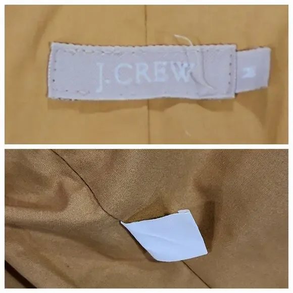 J Crew Pea Coat sz M Women Camel Beige Wool‎ Lined Double Breasted Pockets READ - Picture 4 of 14